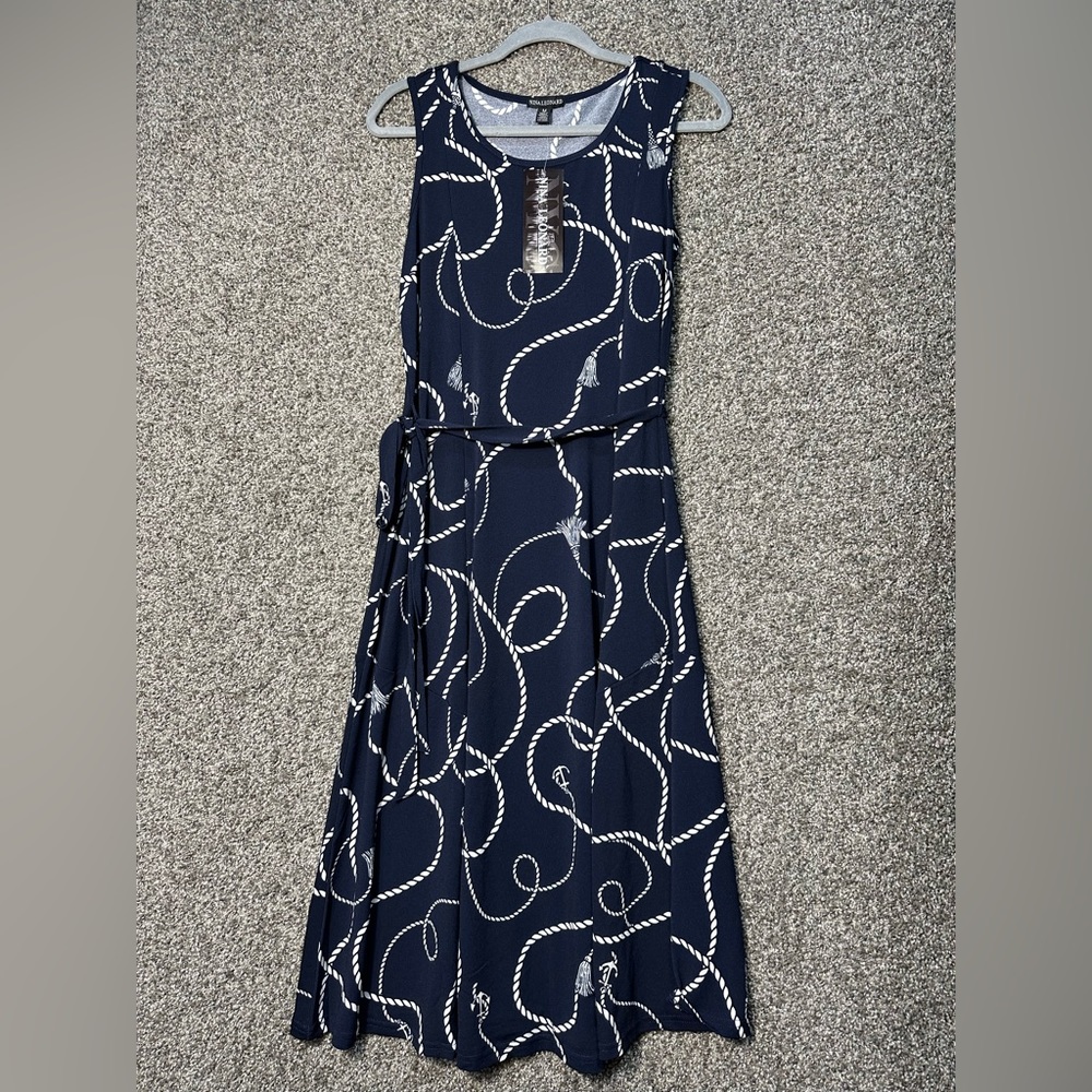 NWT Nina Leonard Print Midi Dress Size Medium - Picture 3 of 7
